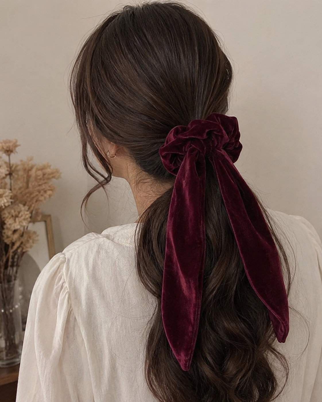 Velvet Scrunchies with long tail - Image 3