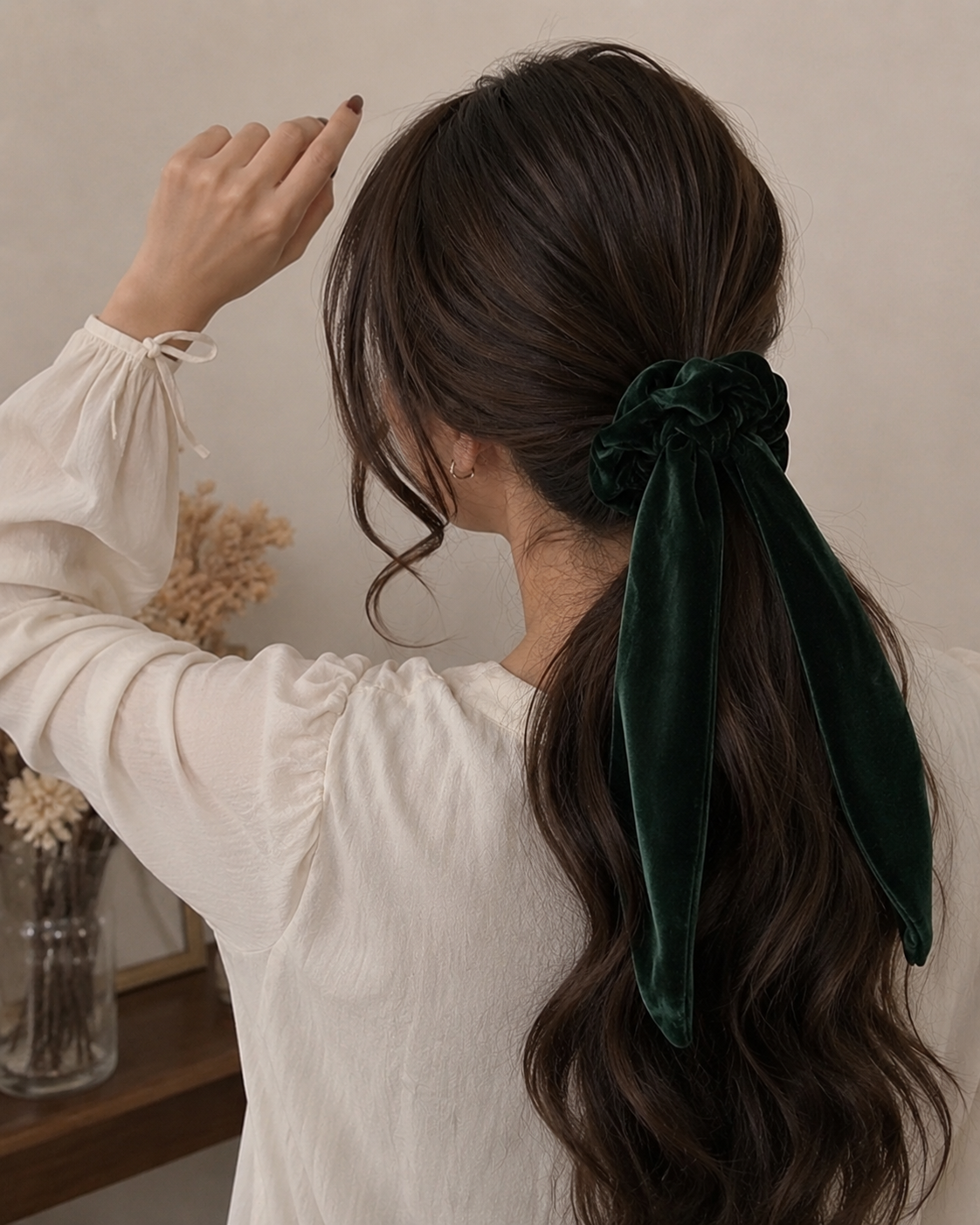 Velvet Scrunchies with long tail - Image 4