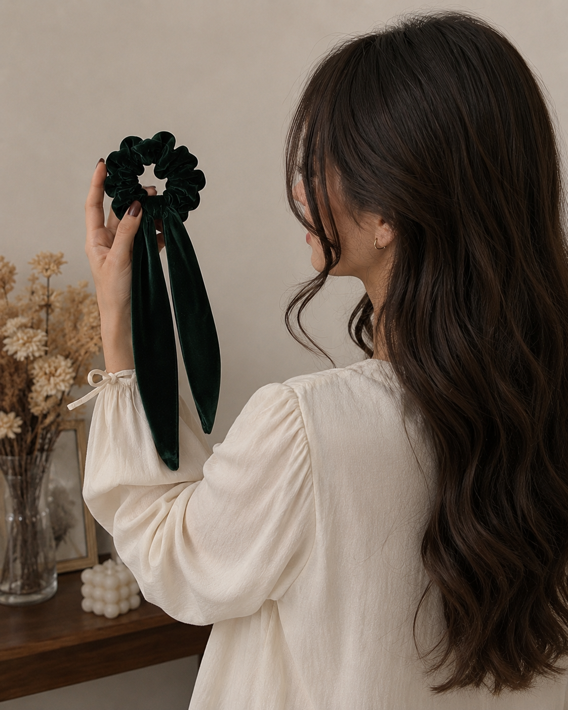 Velvet Scrunchies with long tail - Image 5