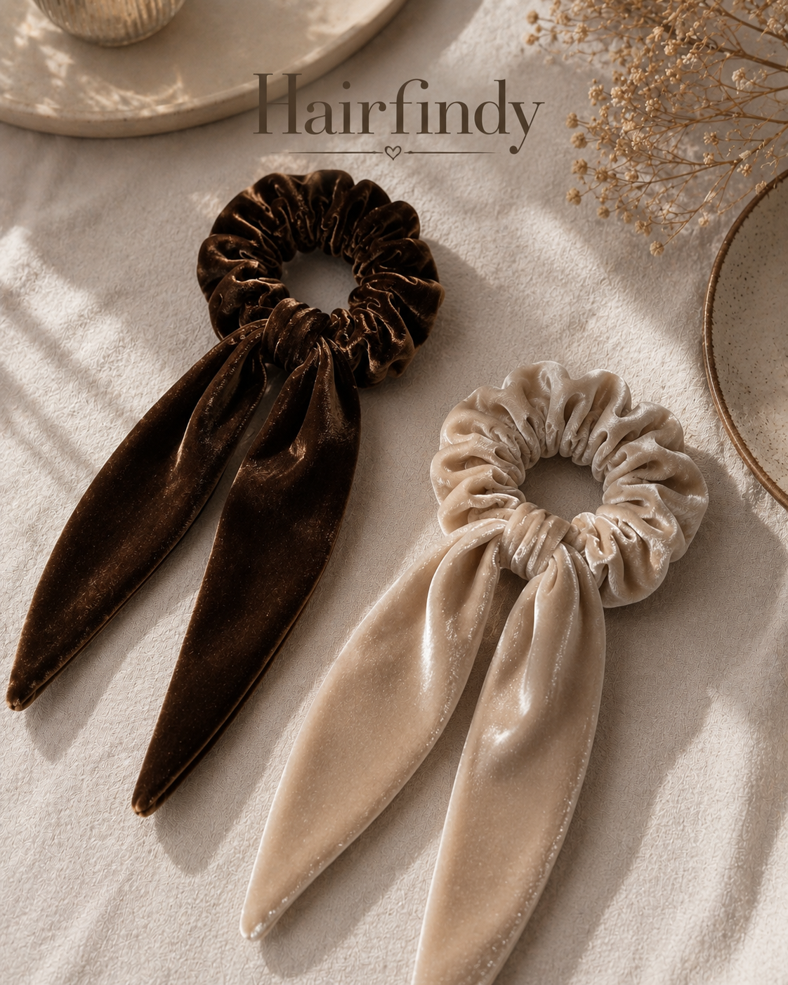 Velvet Scrunchies with long tail