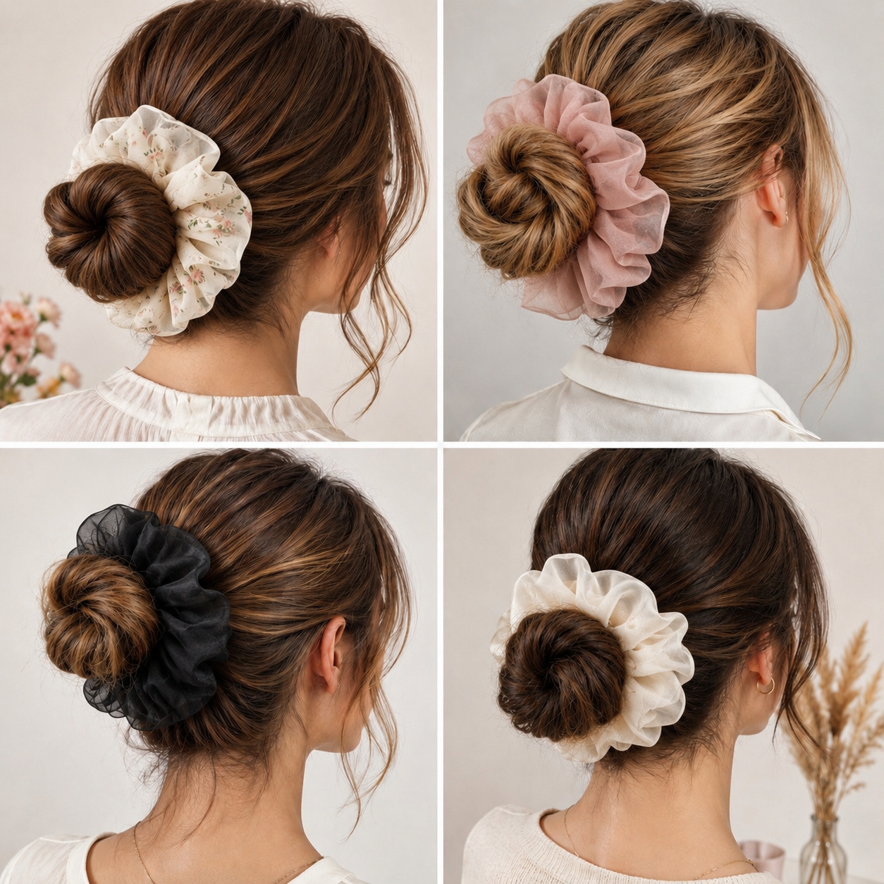 Beautiful Premium Chiffon Hair Scrunchies - Image 2