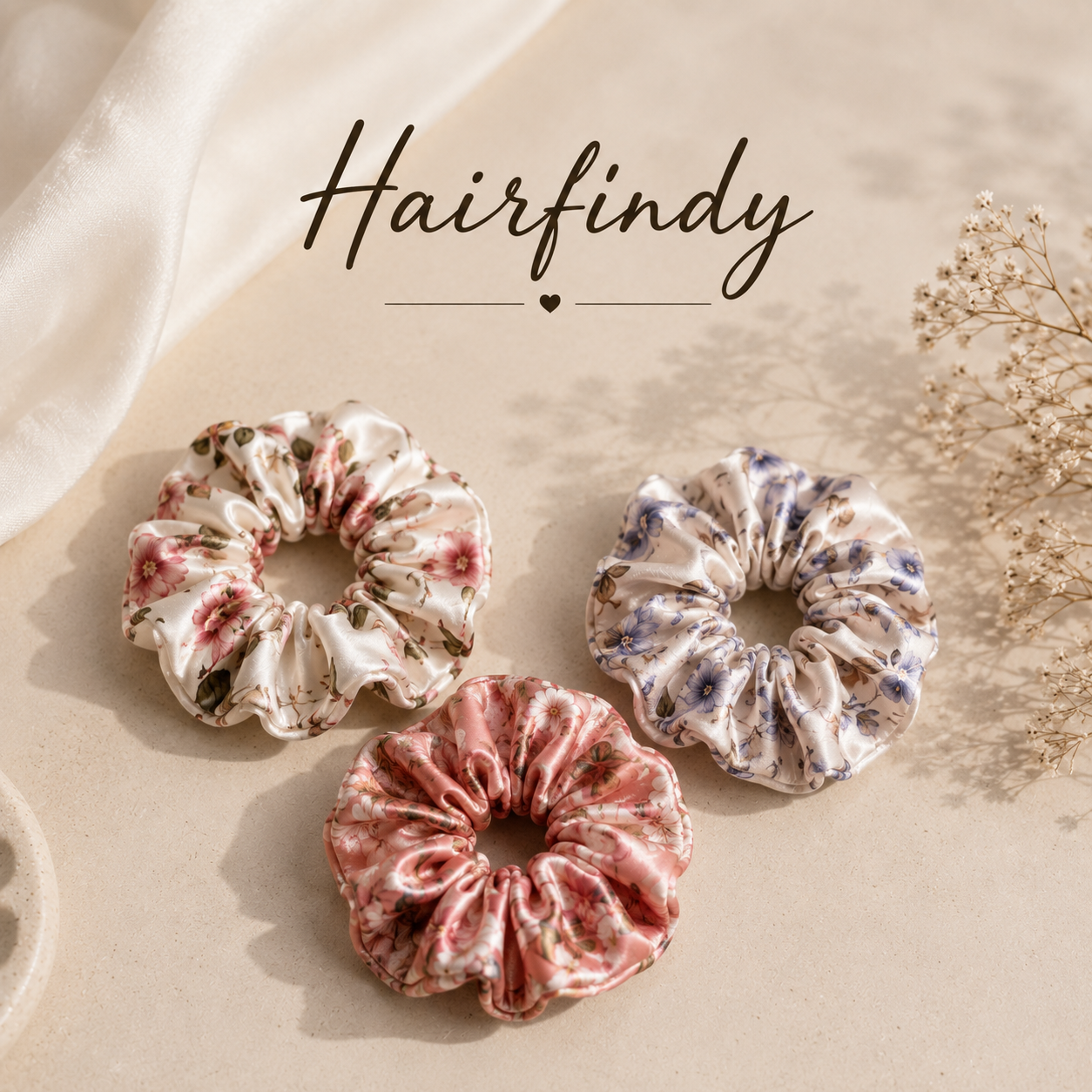 Trendy Printed Silk Scrunchies - Image 5