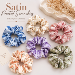 Premium Printed Satin Hair Scrunchie