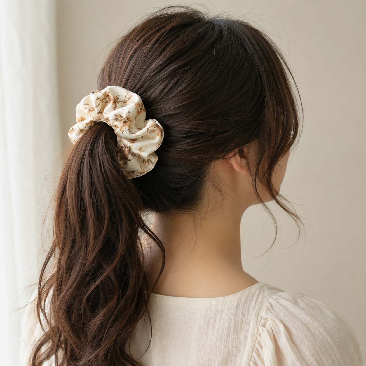 Premium Printed Satin Hair Scrunchie - Image 2