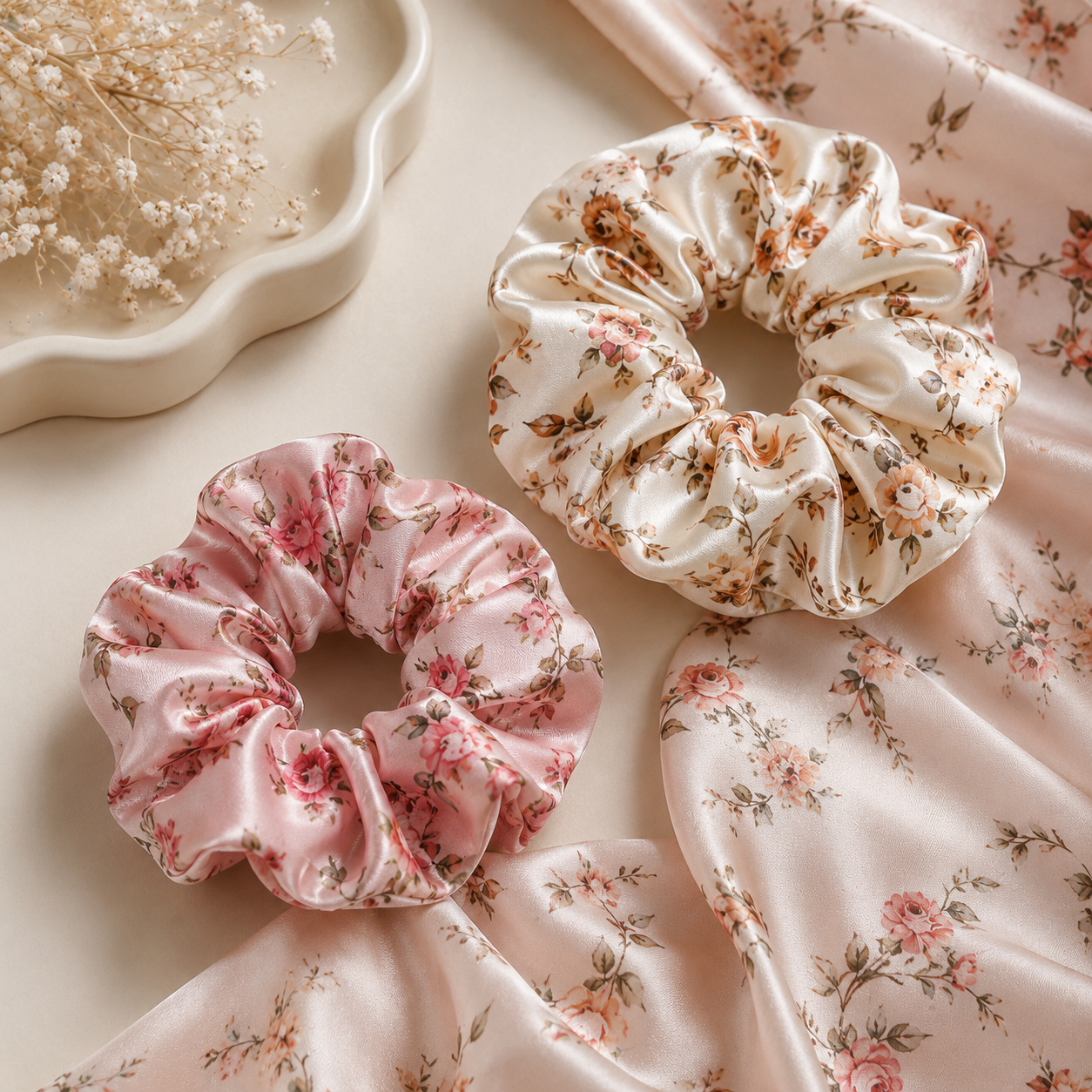 Premium Printed Satin Hair Scrunchie - Image 4