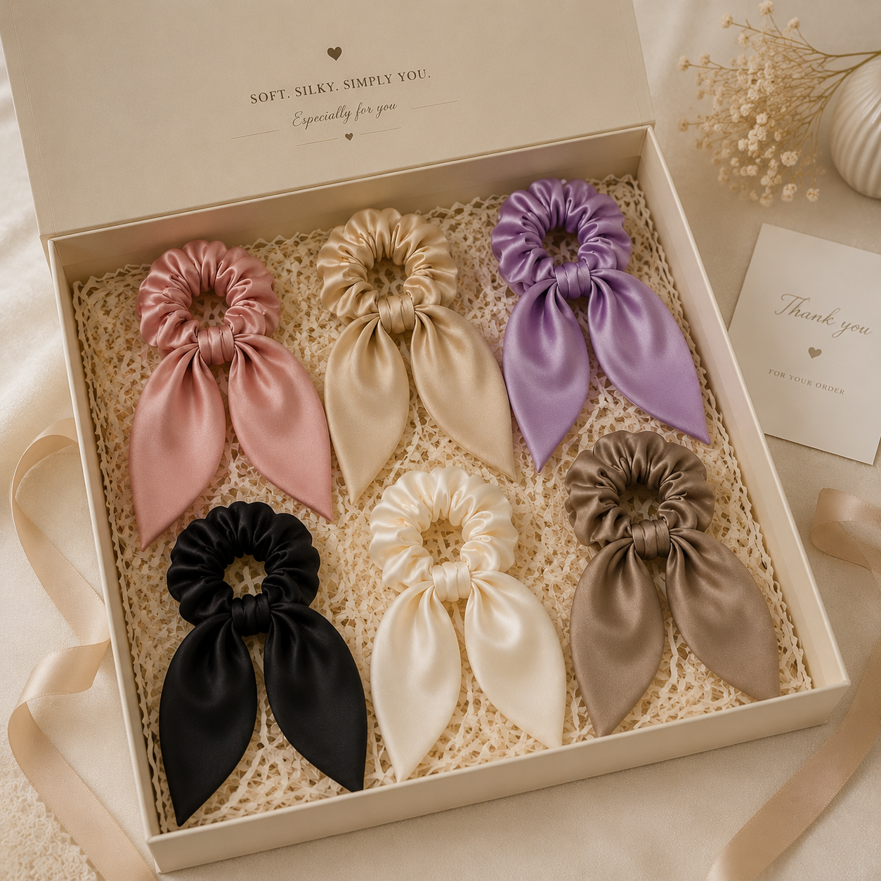 Premium Satin Scrunchies with Tail - Image 3