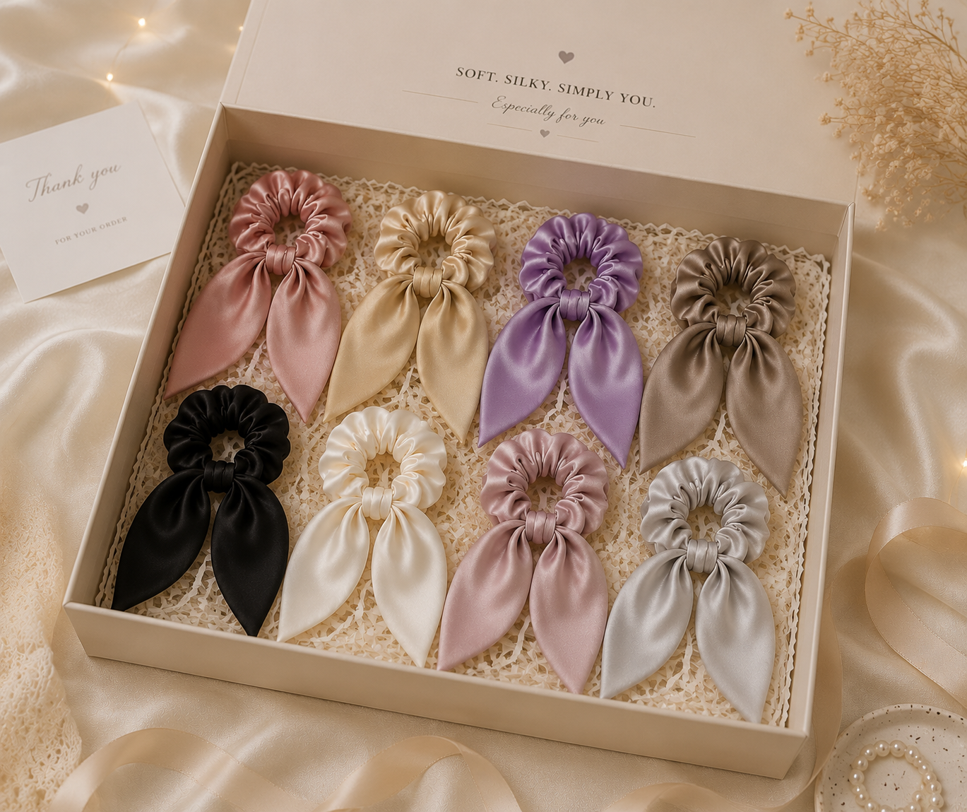 Premium Satin Scrunchies with Tail - Image 4