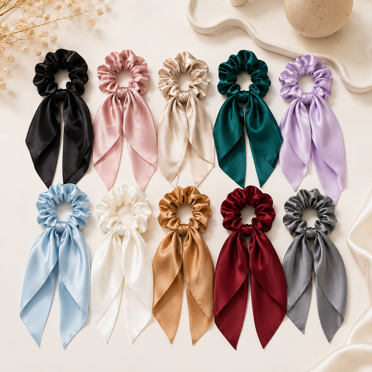 Premium Silk Scrunchies with Tail - Image 7