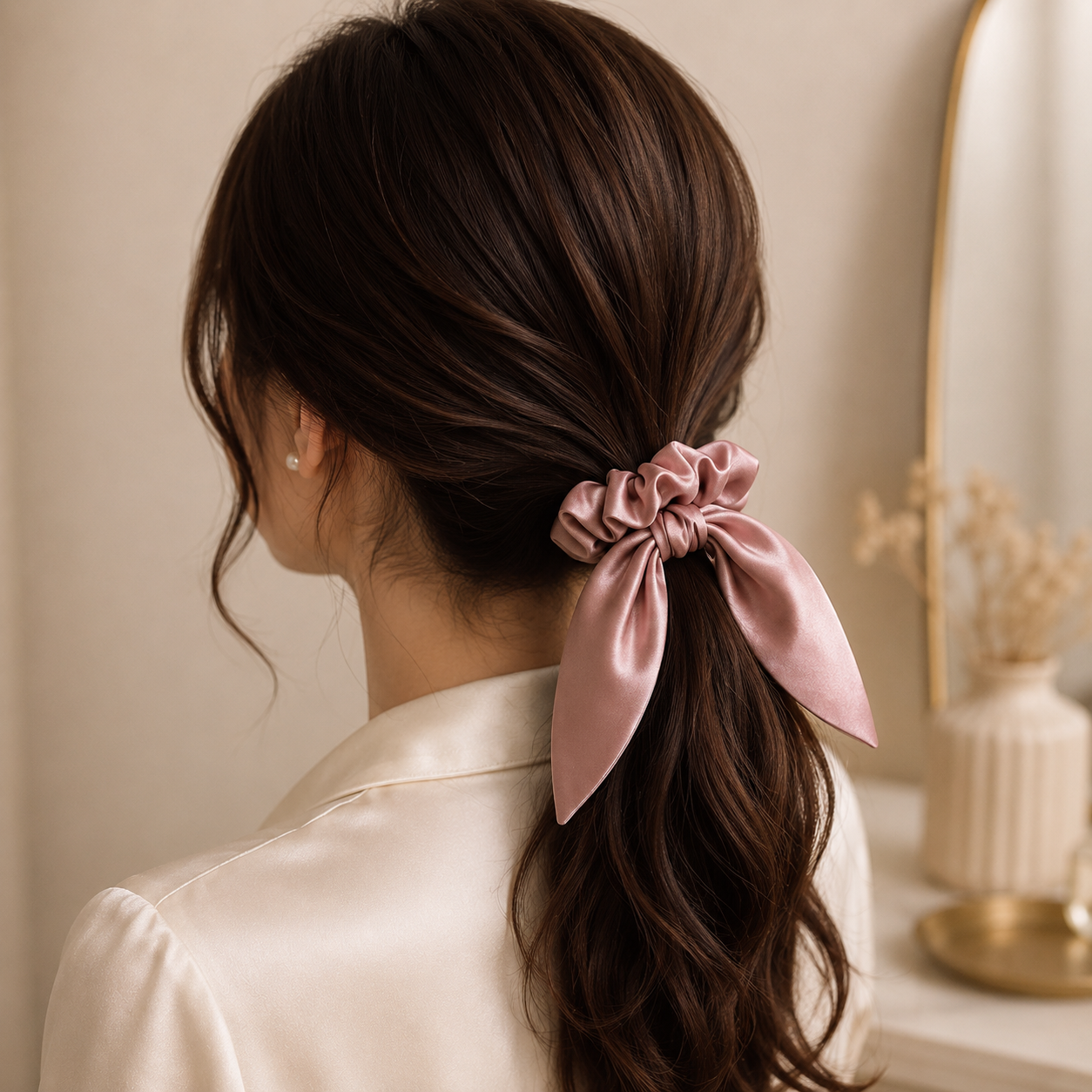 Premium Silk Scrunchies with Tail - Image 3