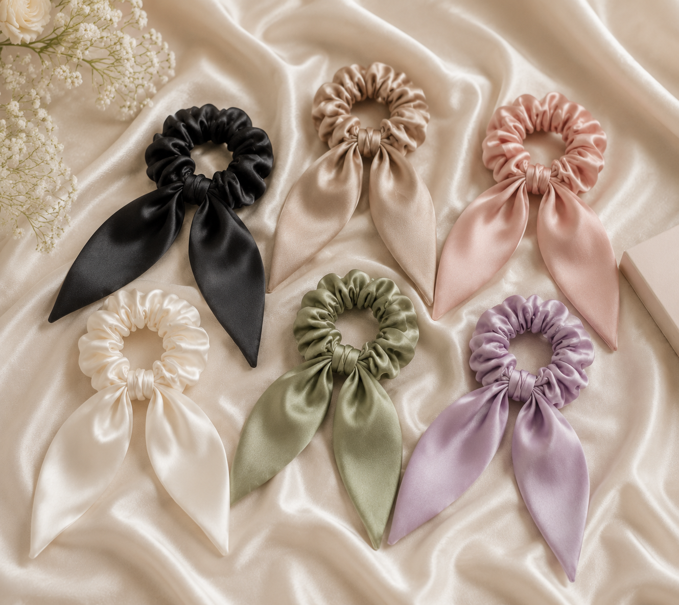 Premium Silk Scrunchies with Tail - Image 6
