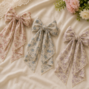 Premium Printed Ribbon Hair Bow Clip