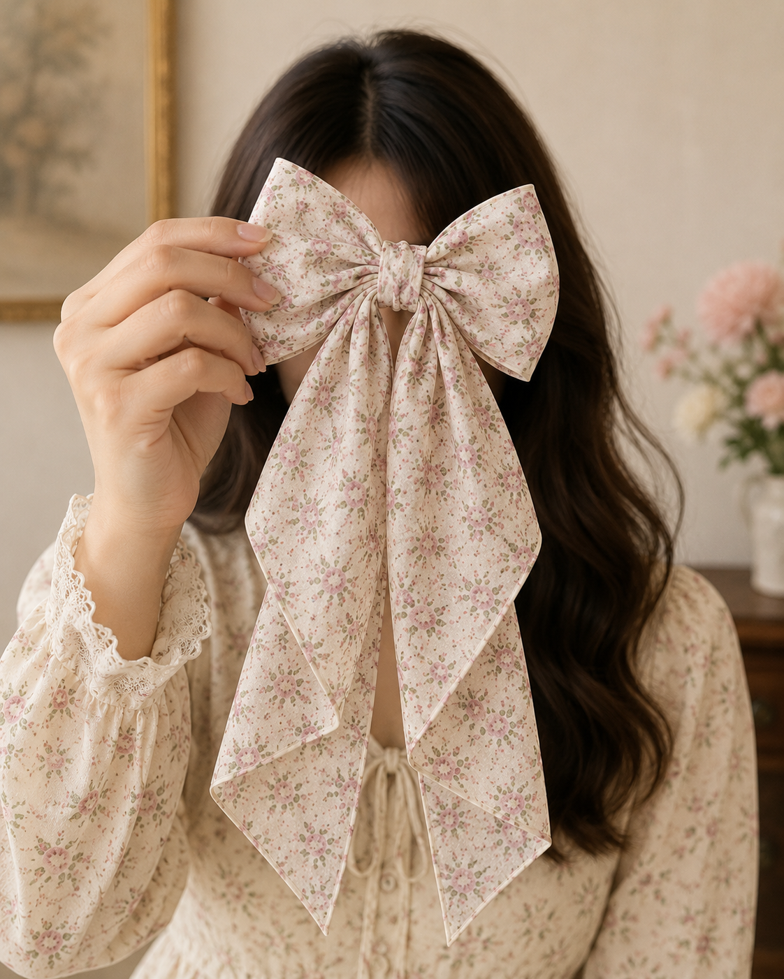 Premium Printed Ribbon Hair Bow Clip - Image 3