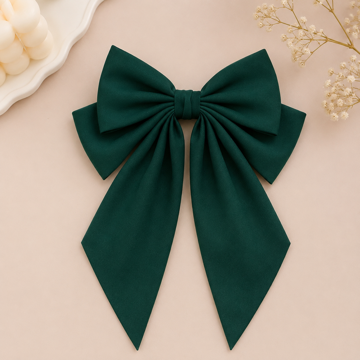 Elegant Simple Fabric Ribbon Hair Bow Clip - Image 2