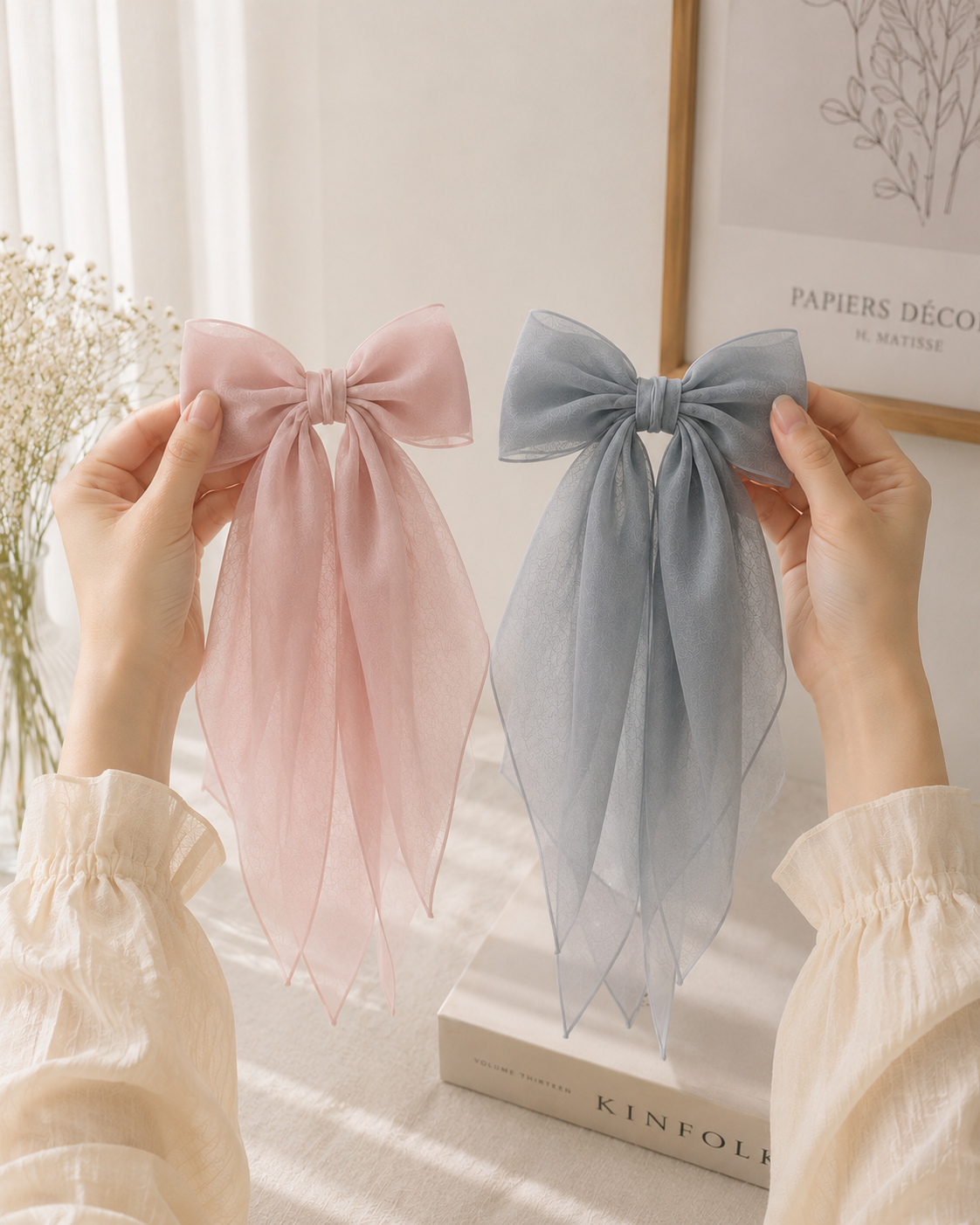 Premium Chiffon Hair Bow Clip for Girls - Image 2