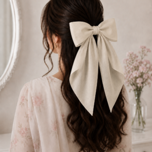 Premium Cotton Long Tail Hair Bow Clip