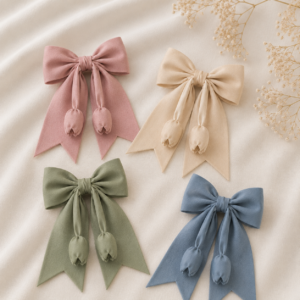 Korean Style Fabric Ribbon Hair Bow Clip