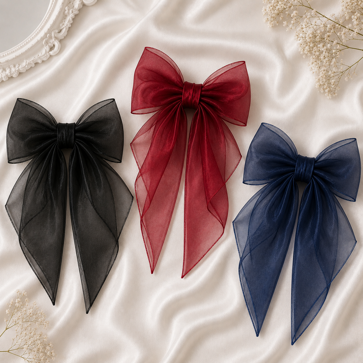 Organza Hair Bow Clip for Women & Girls - Image 2