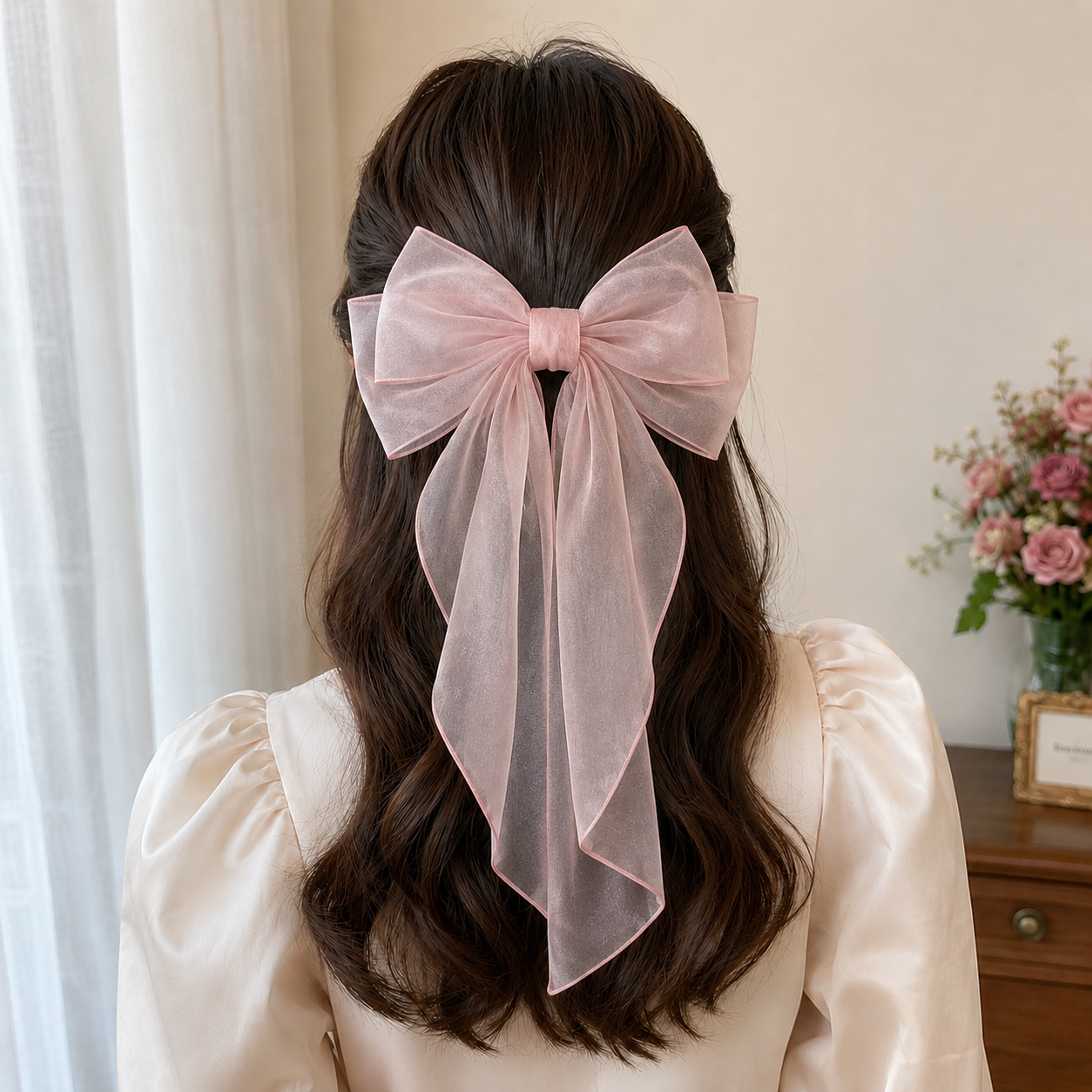 Organza Hair Bow Clip for Women & Girls - Image 5
