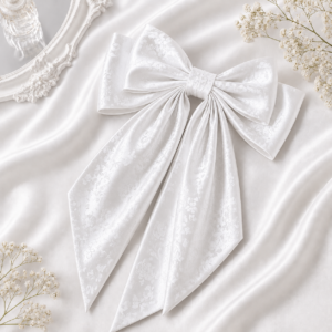 Luxury Printed Silk Hair Bow for Women & Girls