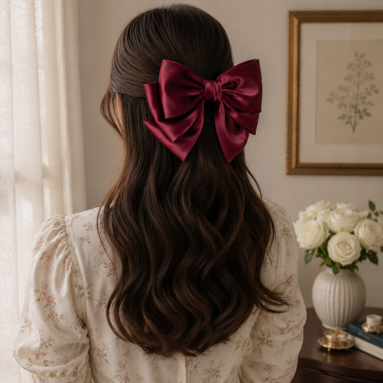 Premium Silk Hair Bow Clips for Women & Girls - Image 2