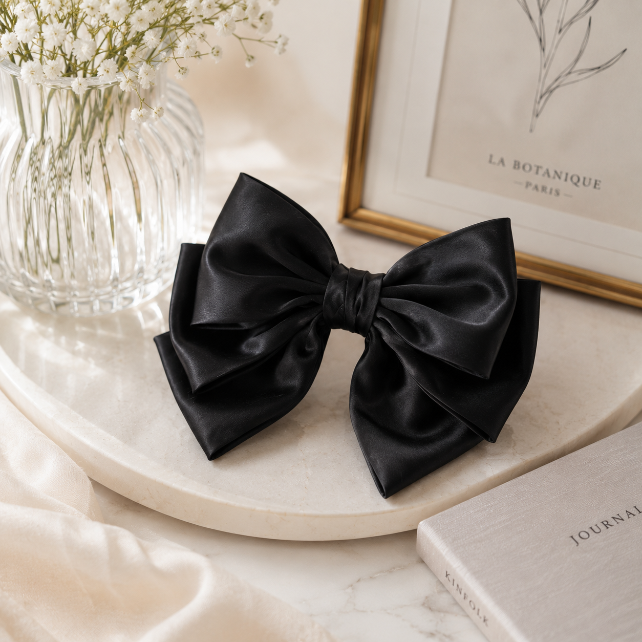 Premium Silk Hair Bow Clips for Women & Girls - Image 3