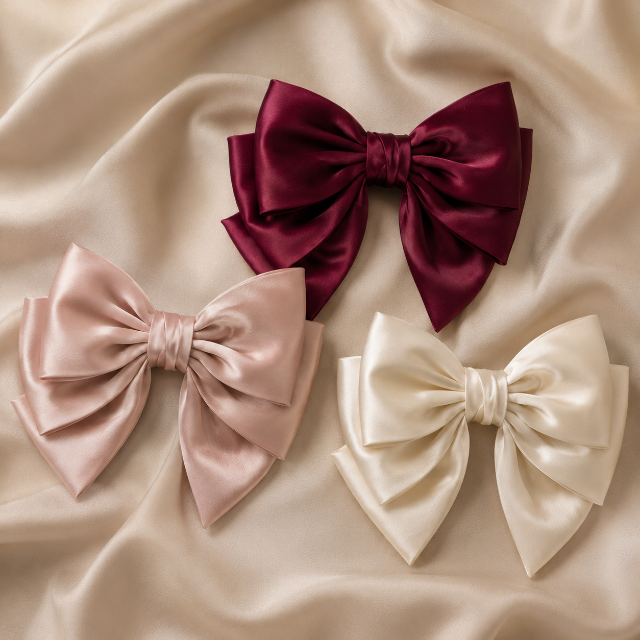Premium Silk Hair Bow Clips for Women & Girls - Image 4