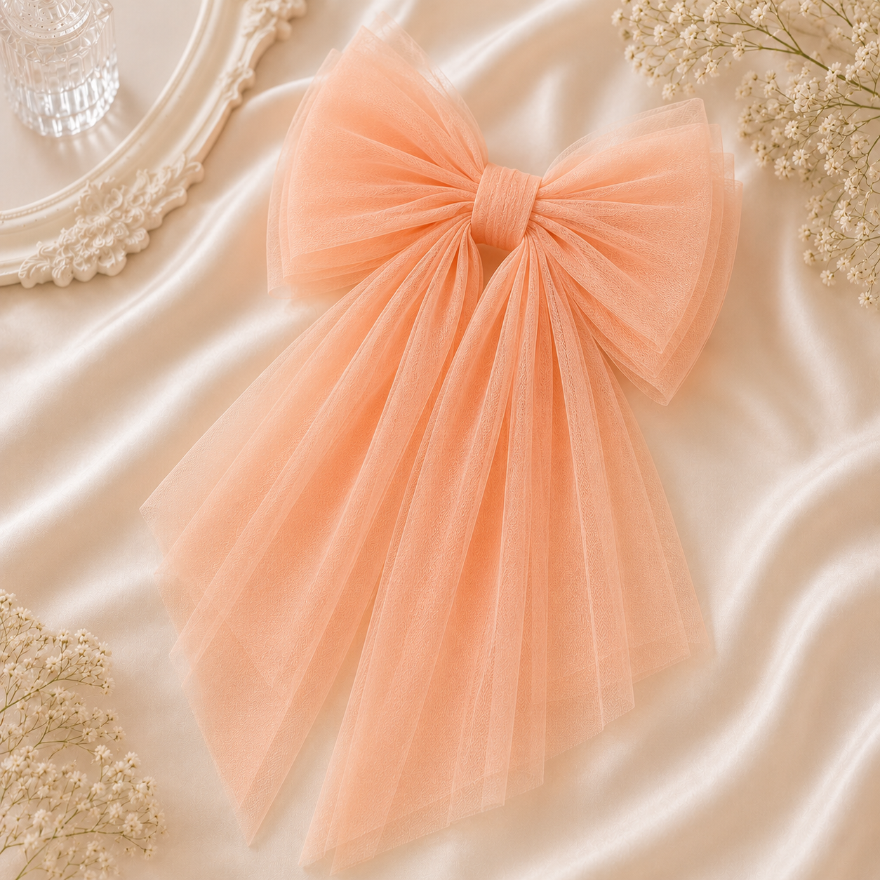 Premium Tulle Hair Bow for Girls & Women - Image 2
