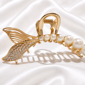 Pearl Fish Tail Metal Hair Claw Clip