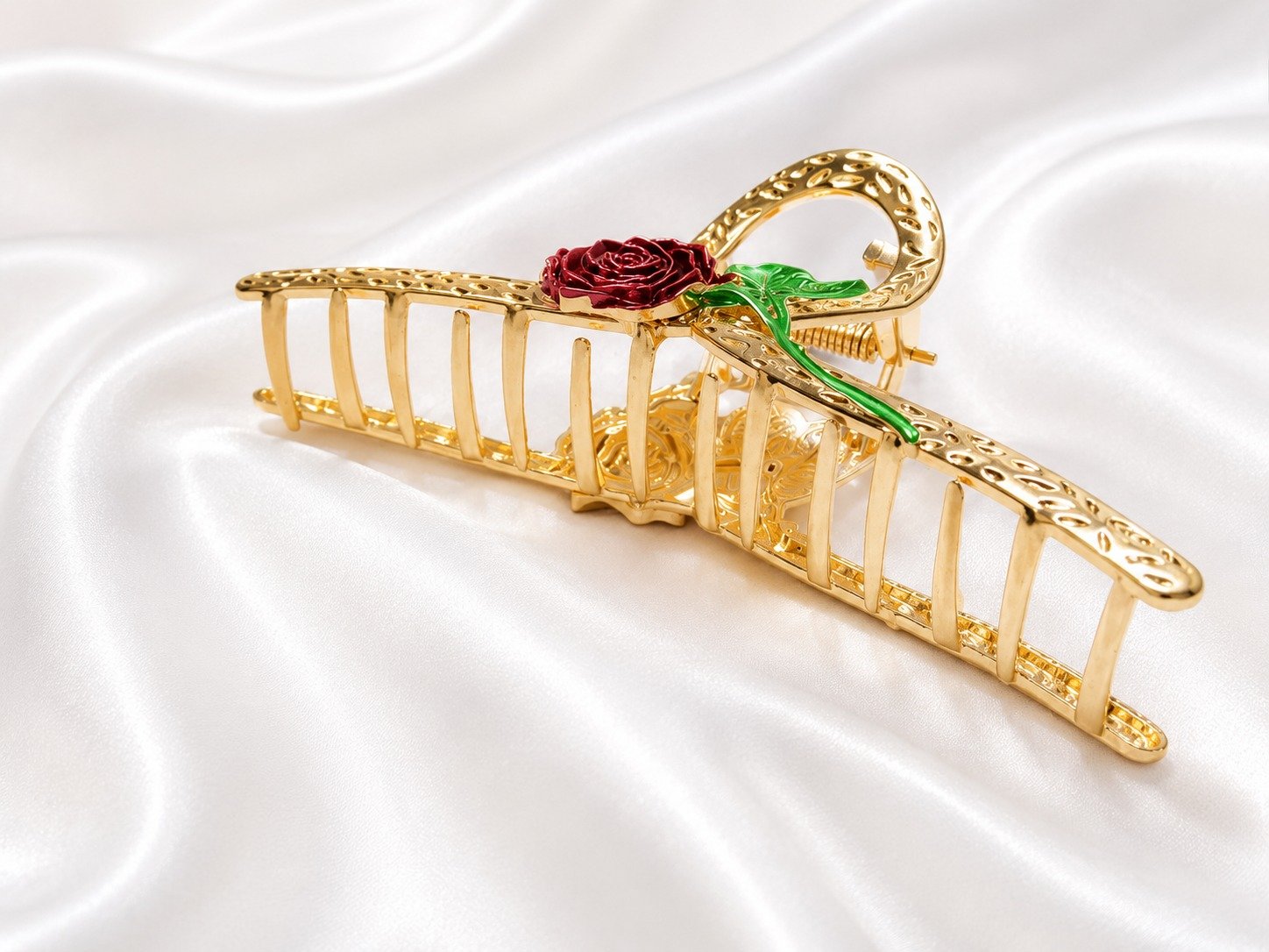 Rose Metal Hair Claw Clip 2 Rose Metal Hair Claw Clip - Image 2