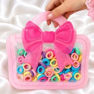 Kids Hair Ties Set with Organiser Case